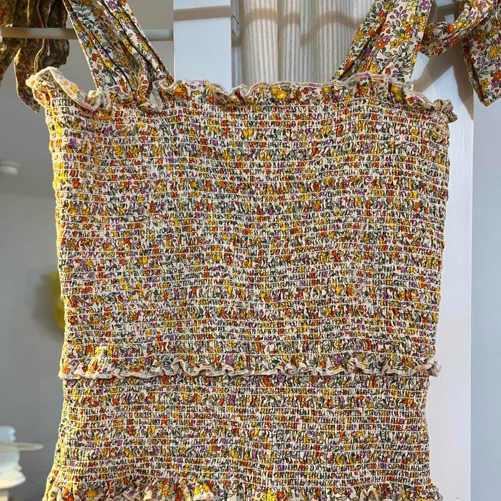 Smocked Ruffle Dress Flowered - Picture 3 of 5
